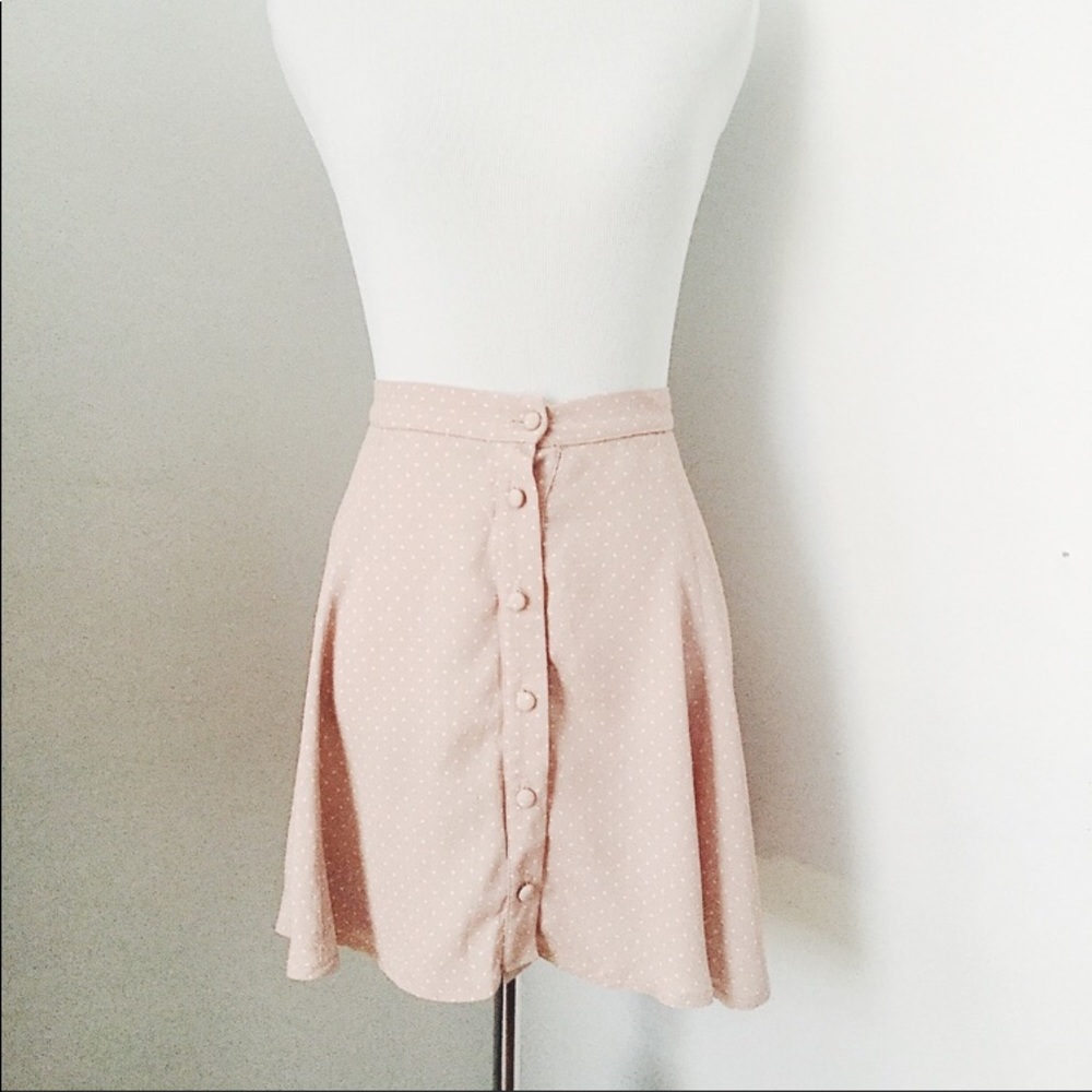 Brandy Melville Pink Polkadot Skirt